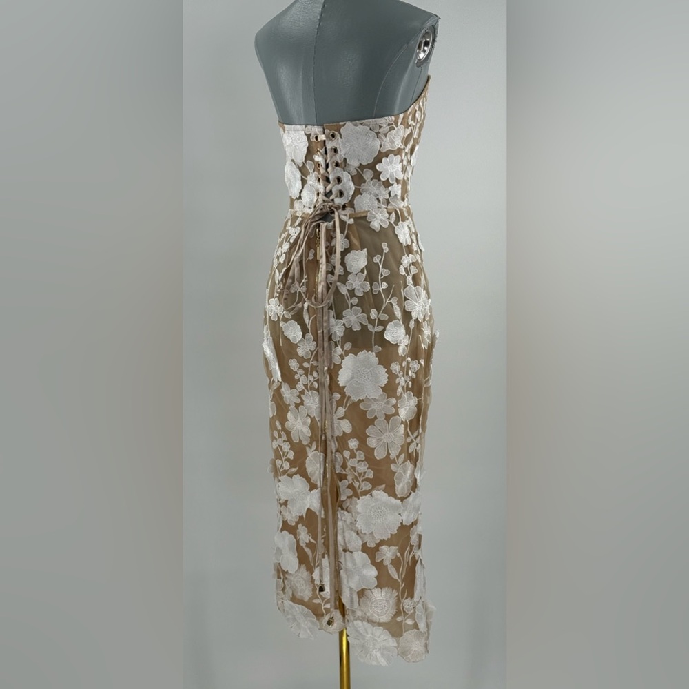 🆕 BRONX & BANCO 🧿 NWOT Jasmine Blanc Corset Midi Dress, Sz L US 8 - Picture 10 of 17